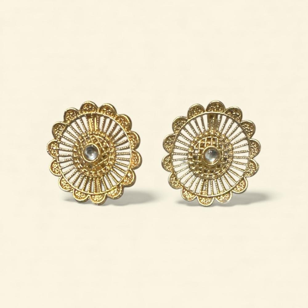 Elegant Gold and Silver Floral Earrings